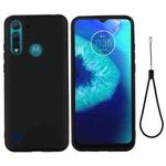 For Motorola Moto G8 Power Lite Pure Color Liquid Silicone Shockproof Full Coverage Case(Black)