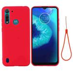 For Motorola Moto G8 Power Lite Pure Color Liquid Silicone Shockproof Full Coverage Case(Red)