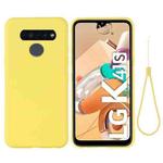 For LG K41S Pure Color Liquid Silicone Shockproof Full Coverage Case(Yellow)