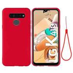 For LG K51S Pure Color Liquid Silicone Shockproof Full Coverage Case(Red)