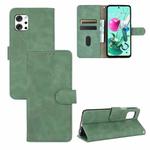 For LG Q92 5G Solid Color Skin Feel Magnetic Buckle Horizontal Flip Calf Texture PU Leather Case with Holder & Card Slots & Wallet(Green)