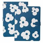 Flower Pattern Horizontal Flip Leather Case with Holder & Sleep / Wake-up Function For iPad 9.7 (2018) & (2017)(Blue)