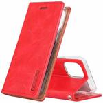 GOOSPERY BLUE MOON FLIP Crazy Horse Texture Horizontal Flip Leather Case with Holder & Card Slots & Wallet For iPhone 12 Mini(Red)