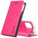GOOSPERY BLUE MOON FLIP Crazy Horse Texture Horizontal Flip Leather Case with Holder & Card Slots & Wallet For iPhone 12 Mini(Rose Red)