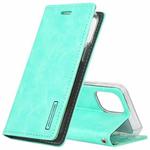 GOOSPERY BLUE MOON FLIP Crazy Horse Texture Horizontal Flip Leather Case with Holder & Card Slots & Wallet For iPhone 12 Mini(Mint Green)