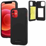 GOOSPERY MAGNETIC DOOR BUMPER Magnetic Catche Shockproof Soft TPU + PC Case With Card Slot For iPhone 12 Mini(Black)