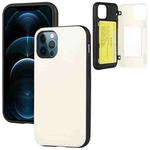 GOOSPERY MAGNETIC DOOR BUMPER Magnetic Catche Shockproof Soft TPU + PC Case With Card Slot For iPhone 12 / 12 Pro(White)