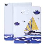 For iPad 10.2 2021 / 2020 / 2019 Cross Texture Horizontal Flip PU Leather Case with Holder & Sleep / Wake-up Function(Sail)
