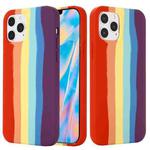 For iPhone 12 mini Rainbow Liquid Silicone Shockproof Full Coverage Protective Case