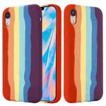 For iPhone XR Rainbow Liquid Silicone Shockproof Full Coverage Protective Case