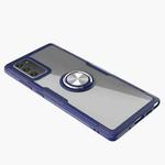 For Samsung Galaxy Note 20 Shockproof Transparent TPU + Acrylic Protective Case, with Ring Holder(Navy Blue)