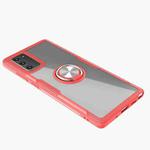 For Samsung Galaxy Note 20 Shockproof Transparent TPU + Acrylic Protective Case, with Ring Holder(Red)