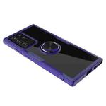 For Samsung Galaxy Note 20 Pro Shockproof Transparent TPU + Acrylic Protective Case, with Ring Holder(Blue)