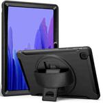 For Samsung Galaxy Tab A7 10.4 (2020) 360 Degree Rotation PC + TPU Protective Case with Holder & Hand Strap(Black)