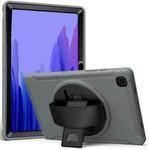 For Samsung Galaxy Tab A7 10.4 (2020) 360 Degree Rotation PC + TPU Protective Case with Holder & Hand Strap(Grey)