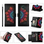 For Xiaomi Redmi Note 9 Pro Printing Dual-color Half Mandala Pattern Dual-side Magnetic Buckle Horizontal Flip Leather Case with Holder & Card Slots & Wallet & Photo Frame & Lanyard(Black)