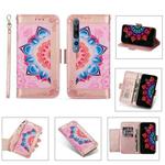 For Xiaomi Mi 10 Pro Printing Dual-color Half Mandala Pattern Dual-side Magnetic Buckle Horizontal Flip Leather Case with Holder & Card Slots & Wallet & Photo Frame & Lanyard(Rose Gold)