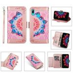 For Huawei P20 Lite Printing Dual-color Half Mandala Pattern Dual-side Magnetic Buckle Horizontal Flip Leather Case with Holder & Card Slots & Wallet & Photo Frame & Lanyard(Rose Gold)