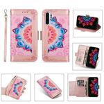 For Huawei P30 Pro Printing Dual-color Half Mandala Pattern Dual-side Magnetic Buckle Horizontal Flip Leather Case with Holder & Card Slots & Wallet & Photo Frame & Lanyard(Rose Gold)