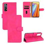 For OPPO Realme Narzo 20 Pro Solid Color Skin Feel Magnetic Buckle Horizontal Flip Calf Texture PU Leather Case with Holder & Card Slots & Wallet(Rose Red)