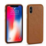 Lambskin Texture Four-Corner Full Coverage Leather + Metal Protective Case For iPhone 7 Plus / 8 Plus(Brown)