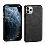 For iPhone 11 Lambskin Texture Four-Corner Full Coverage Leather + Metal Protective Case (Black)