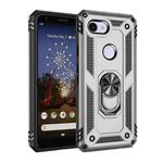 For Google Pixel 3a Shockproof TPU + PC Protective Case with 360 Degree Rotating Holder(Silver)