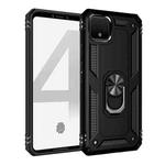For Google Pixel 4 Shockproof TPU + PC Protective Case with 360 Degree Rotating Holder(Black)