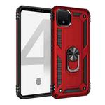 For Google Pixel 4 Shockproof TPU + PC Protective Case with 360 Degree Rotating Holder(Red)