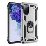 For Samsung Galaxy S20 FE 5G Shockproof TPU + PC Protective Case with 360 Degree Rotating Holder(Silver)