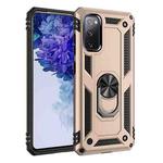 For Samsung Galaxy S20 FE 5G Shockproof TPU + PC Protective Case with 360 Degree Rotating Holder(Gold)
