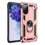 For Samsung Galaxy S20 FE 5G Shockproof TPU + PC Protective Case with 360 Degree Rotating Holder(Rose Gold)