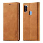 For Samsung Galaxy A11 / M11 LC.IMEEK Strong Magnetism Ultra-thin Horizontal Flip Shockproof Matte TPU + PU Leather Case with Holder & Card Slots & Wallet(Brown)