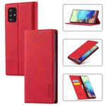 For Samsung Galaxy A71 / M70s LC.IMEEK Strong Magnetism Ultra-thin Horizontal Flip Shockproof Matte TPU + PU Leather Case with Holder & Card Slots & Wallet(Red)