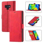 For Samsung Galaxy Note9 LC.IMEEK Strong Magnetism Ultra-thin Horizontal Flip Shockproof Matte TPU + PU Leather Case with Holder & Card Slots & Wallet(Red)