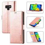 For Samsung Galaxy Note9 LC.IMEEK Strong Magnetism Ultra-thin Horizontal Flip Shockproof Matte TPU + PU Leather Case with Holder & Card Slots & Wallet(Rose Gold)