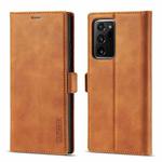 For Samsung Galaxy Note20 Ultra LC.IMEEK Strong Magnetism Ultra-thin Horizontal Flip Shockproof Matte TPU + PU Leather Case with Holder & Card Slots & Wallet(Brown)