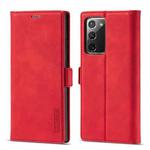 For Samsung Galaxy Note20 LC.IMEEK Strong Magnetism Ultra-thin Horizontal Flip Shockproof Matte TPU + PU Leather Case with Holder & Card Slots & Wallet(Red)