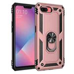 For OPPO A5 / A3s Shockproof TPU + PC Protective Case with 360 Degree Rotating Holder(Rose Gold)