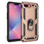 For OPPO A5 / A3s Shockproof TPU + PC Protective Case with 360 Degree Rotating Holder(Gold)