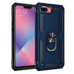 For OPPO A5 / A3s Shockproof TPU + PC Protective Case with 360 Degree Rotating Holder(Blue)