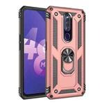 For OPPO F11 Pro Shockproof TPU + PC Protective Case with 360 Degree Rotating Holder(Rose Gold)