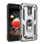 For LG Aristo 2 Shockproof TPU + PC Protective Case with 360 Degree Rotating Holder(Silver)