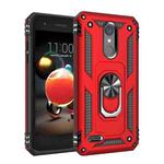 For LG Aristo 2 Shockproof TPU + PC Protective Case with 360 Degree Rotating Holder(Red)