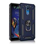 For LG K40 Shockproof TPU + PC Protective Case with 360 Degree Rotating Holder(Blue)