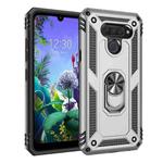 For LG K50 & Q60 Shockproof TPU + PC Protective Case with 360 Degree Rotating Holder(Silver)