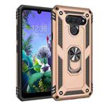 For LG K50 & Q60 Shockproof TPU + PC Protective Case with 360 Degree Rotating Holder(Gold)