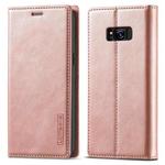 For Samsung Galaxy S8 LC.IMEEKE Strong Magnetism Ultra-thin Horizontal Flip Shockproof Matte TPU + PU Leather Case with Holder & Card Slots & Wallet(Rose Gold)