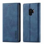 For Samsung Galaxy S9 LC.IMEEKE Strong Magnetism Ultra-thin Horizontal Flip Shockproof Matte TPU + PU Leather Case with Holder & Card Slots & Wallet(Blue)