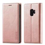 For Samsung Galaxy S9 LC.IMEEKE Strong Magnetism Ultra-thin Horizontal Flip Shockproof Matte TPU + PU Leather Case with Holder & Card Slots & Wallet(Rose Gold)
